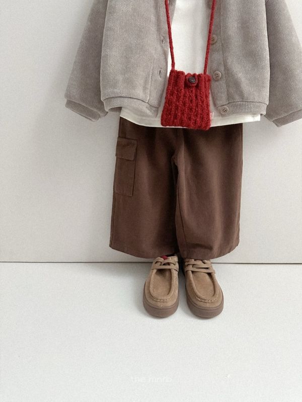 口袋拼接直筒長褲｜2COLORS 