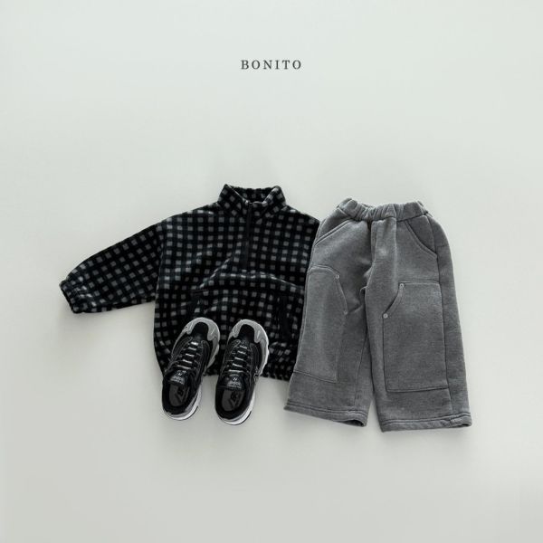 格子加絨立領衛衣｜2COLORS 