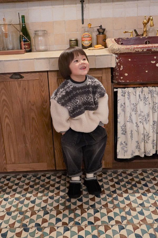 圖騰羊羔毛衛衣｜2COLORS 