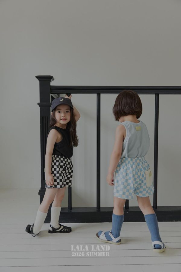LALALAND｜棋盤格短褲 