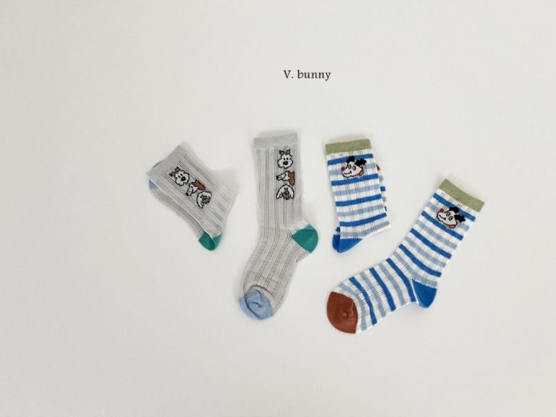 綠色吐舌頭狗狗透氣襪襪組(4入)｜SET 