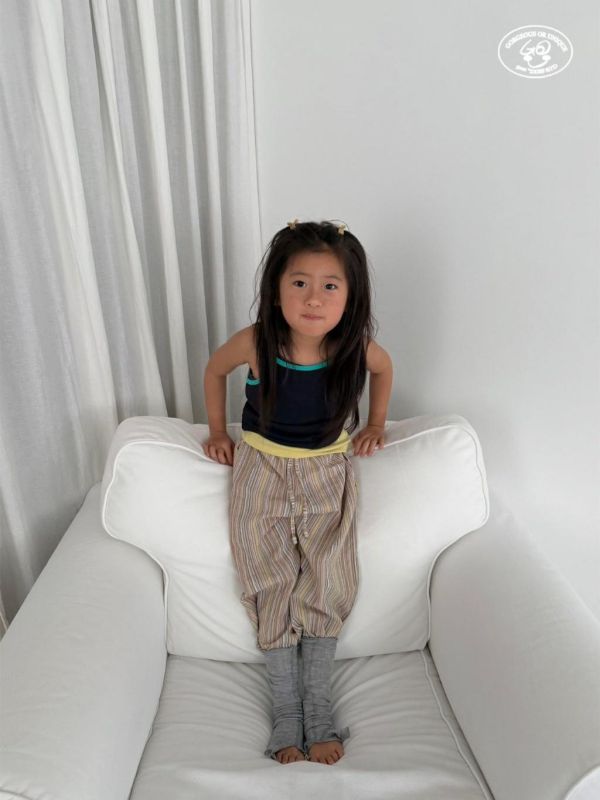 GOU｜直條拼色休閒褲 