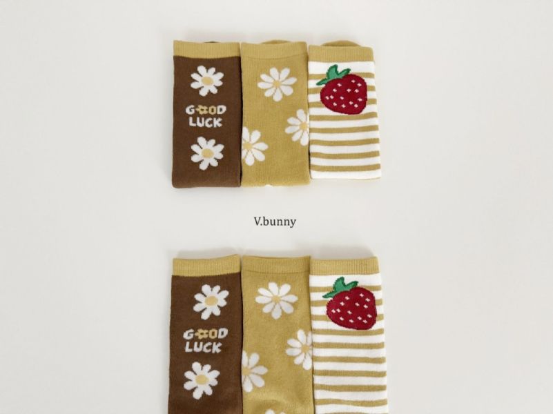 草莓&小雛菊襪襪套組｜SET 