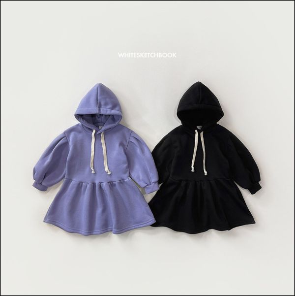 加絨休閒連帽洋裝｜2COLORS 