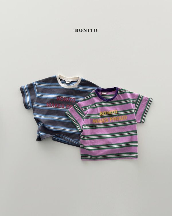 BONITO｜拼色條文短TEE 