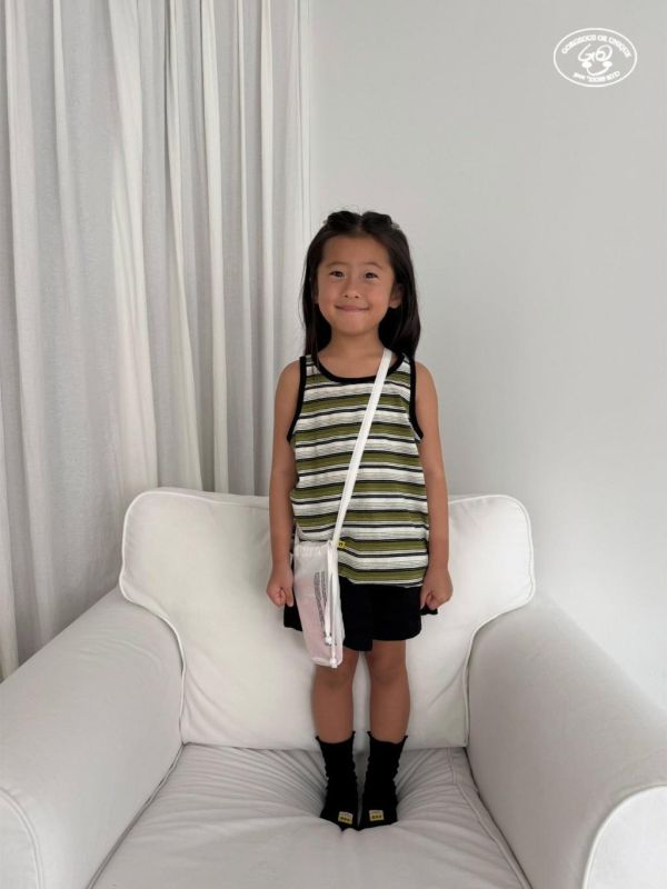 GOU｜條紋拼色背心 