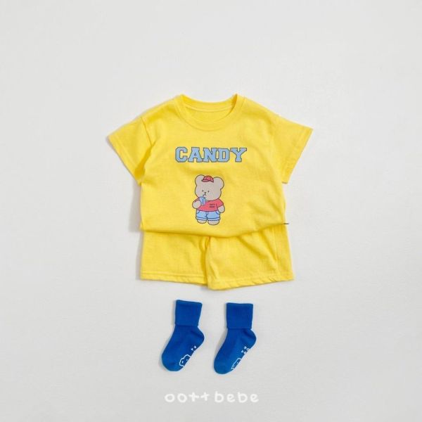 OOTTBEBE｜糖果熊套裝(上衣+短褲) 