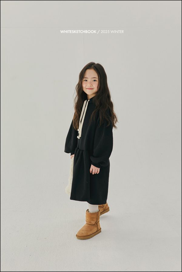 加絨休閒連帽洋裝｜2COLORS 