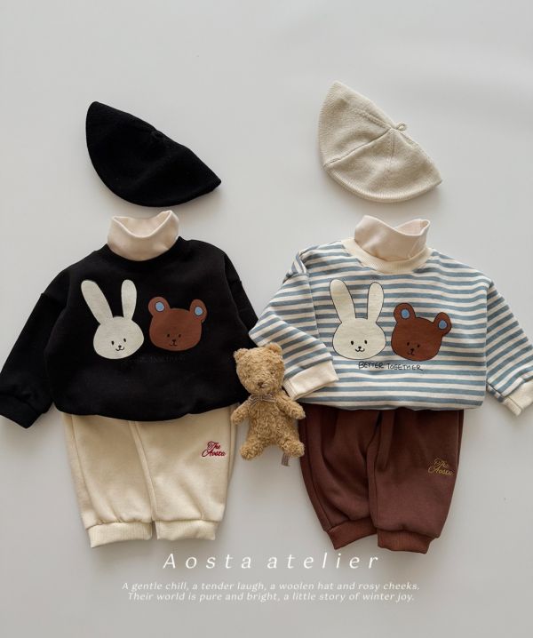 兔兔熊熊休閒衛衣｜2COLORS 