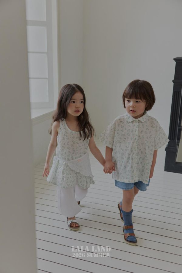 LALALAND｜碎花格子連衣裙 