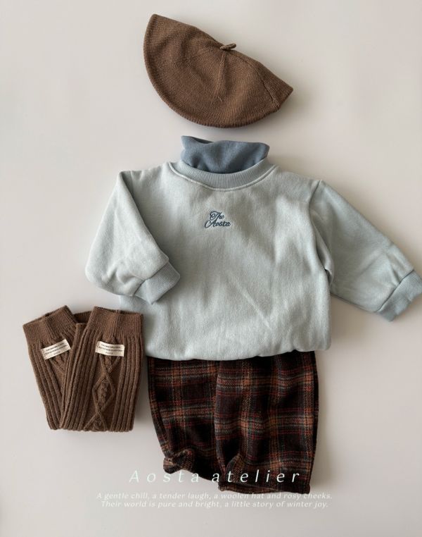 格紋鬆緊長褲｜2COLORS 