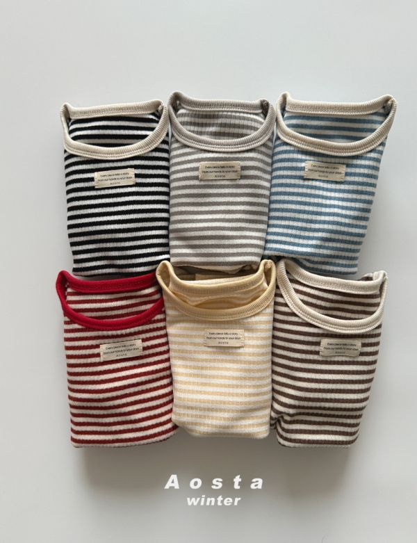 條紋圓領長TEE｜6COLORS 