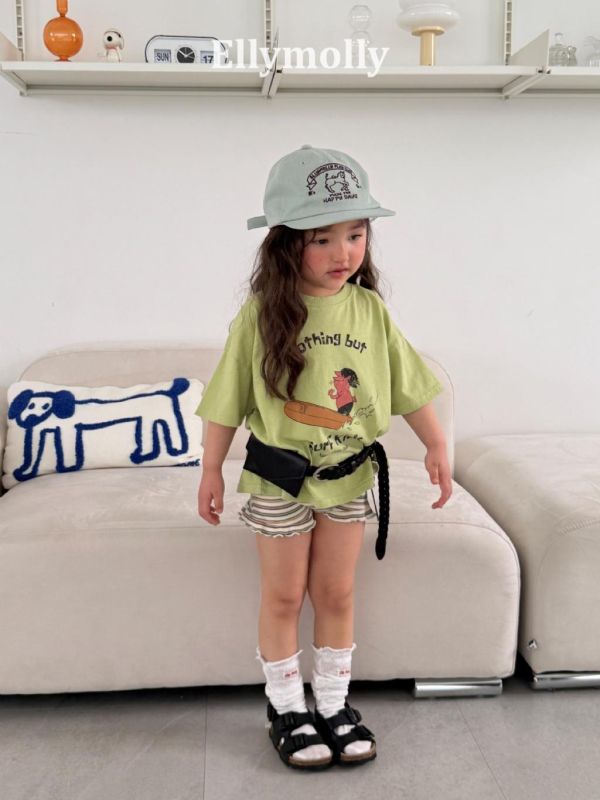 ELLYMOLLY｜衝浪小黑人短TEE 