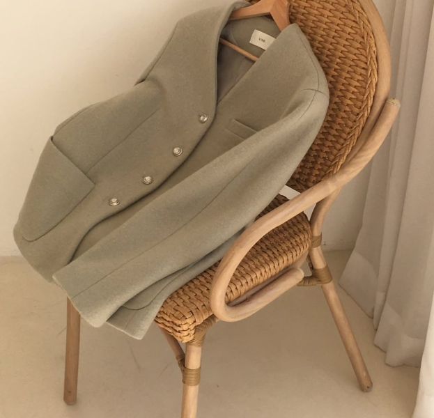 75%羊毛質感無領西外｜米 