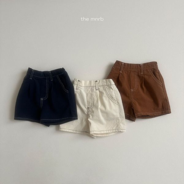 車縫鬆緊短褲｜3COLORS 
