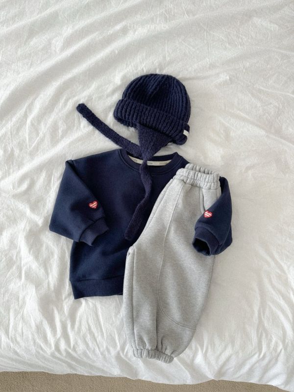 手袖愛心休閒衛衣｜3COLORS 