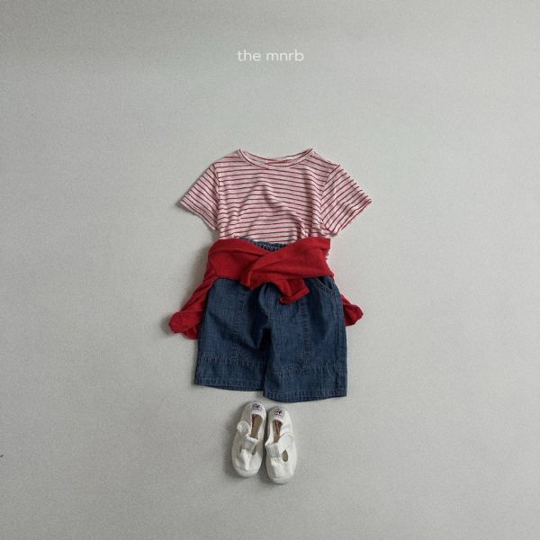 條紋拼色短TEE｜2COLORS 