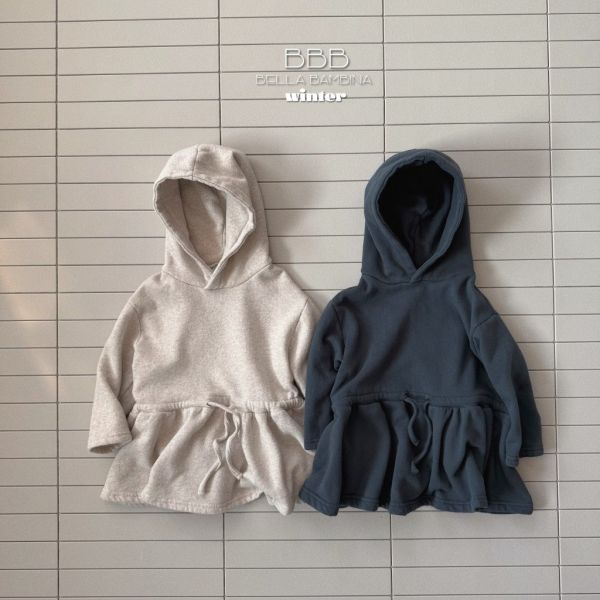 連帽抽繩連身裙｜2COLORS 