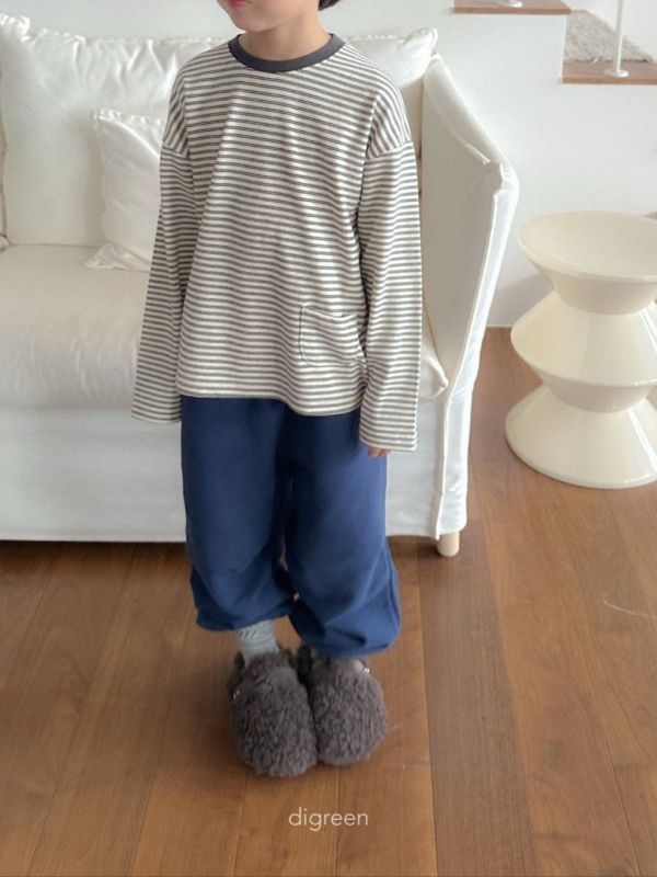 雙線條紋口袋上衣｜3COLORS 