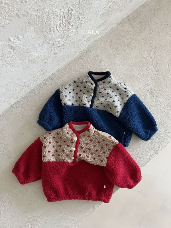 點點羊羔毛暖暖衛衣(可配成套)｜2COLORS 