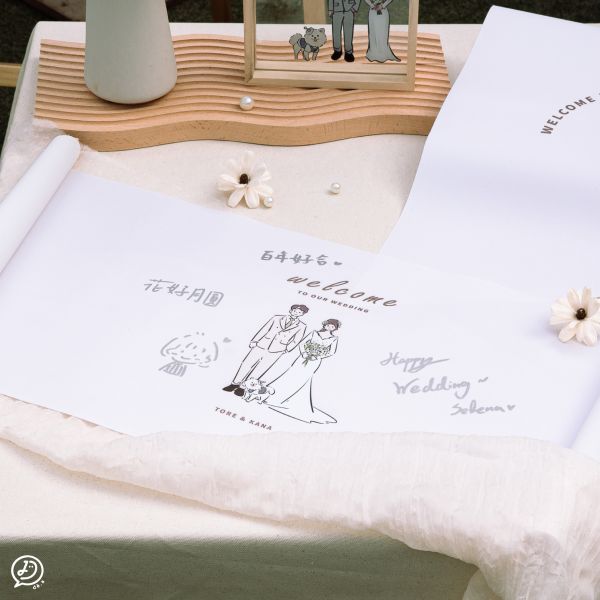 客製化簽名軸 婚禮簽名軸,客製簽名布,似顏繪婚禮用品,婚禮互動道具,戶外婚禮,婚禮迎賓區設計,婚禮佈置,婚禮小物,de.a,滴ㄟ