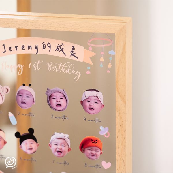 寶寶週歲紀念相框 寶寶週歲相框, 週歲禮物, 抓週佈置, 客製化相框, 客製禮物, 周歲紀念, 寶寶相框, 透明相框, 週歲拍照道具, 寶寶抓週, 新生兒禮物, 嬰兒紀念品, 親子相框, 客製寶寶禮, 滿月禮物, 親子佈置小物, 週歲攝影佈置, 客製化周歲禮物