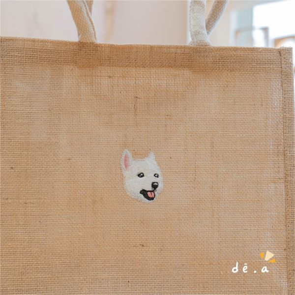 de.a 滴ㄟ【客製化刺繡手提袋】麻布手提袋 無印良品手提袋 客製化刺繡,環保購物袋,麻布購物袋,黃麻購物袋,刺繡麻布袋,無印良品麻布袋,客製化刺繡購物袋,客製化刺繡麻布袋