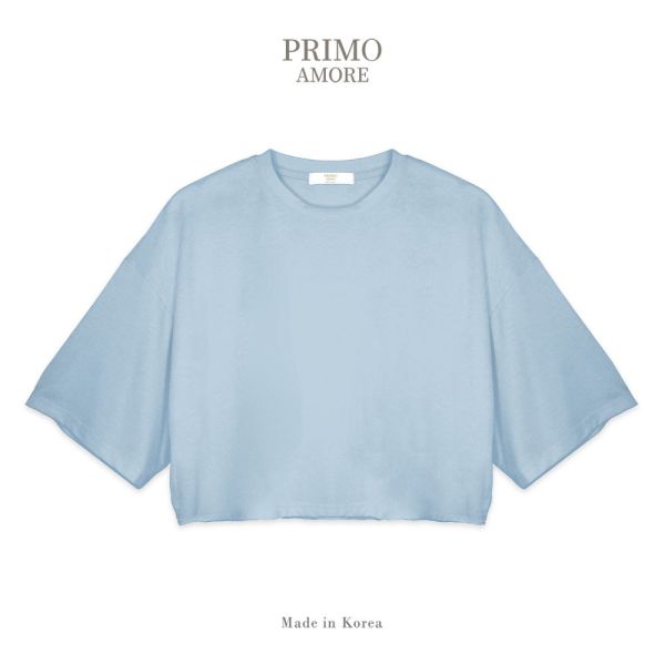 素面落肩短版TEE 