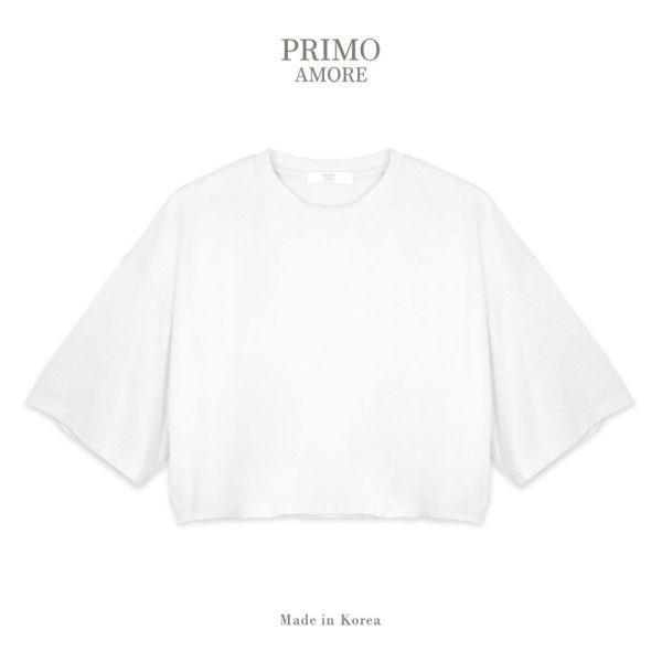素面落肩短版TEE 