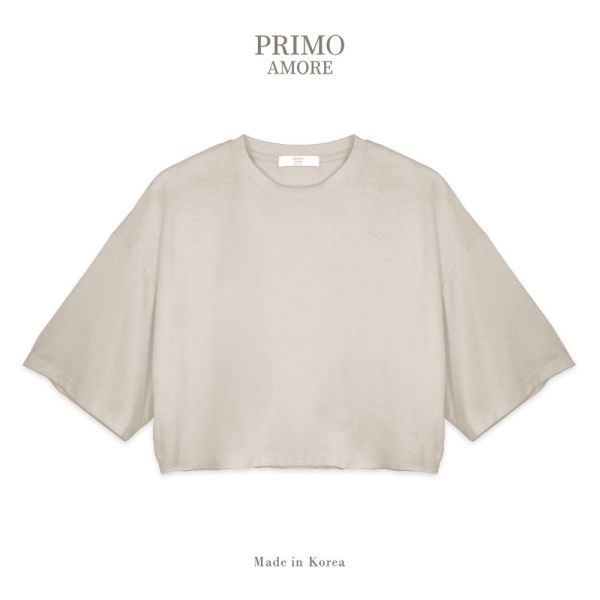 素面落肩短版TEE 
