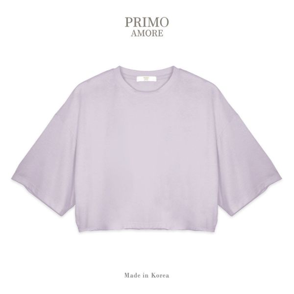 素面落肩短版TEE 