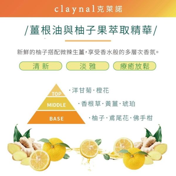 日本Claynal克萊諾 生薑柚子 胺基酸白泥頭皮SPA護理洗髮精/護髪素450ml 