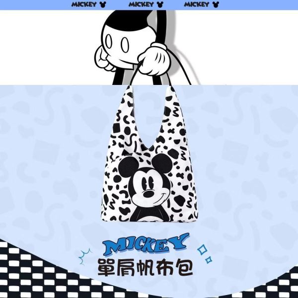 【Disney迪士尼】米奇黑白幾何帆布包DHF23807 