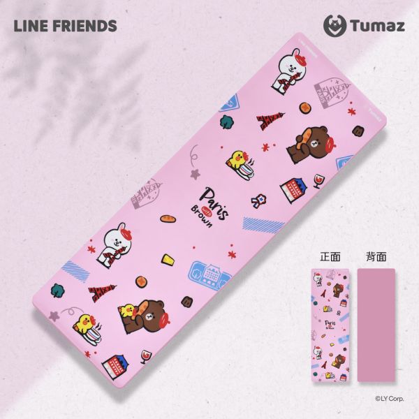【LINE FRIENDS正版授權】6mm麂皮TPE雙色瑜珈墊+收納袋組 