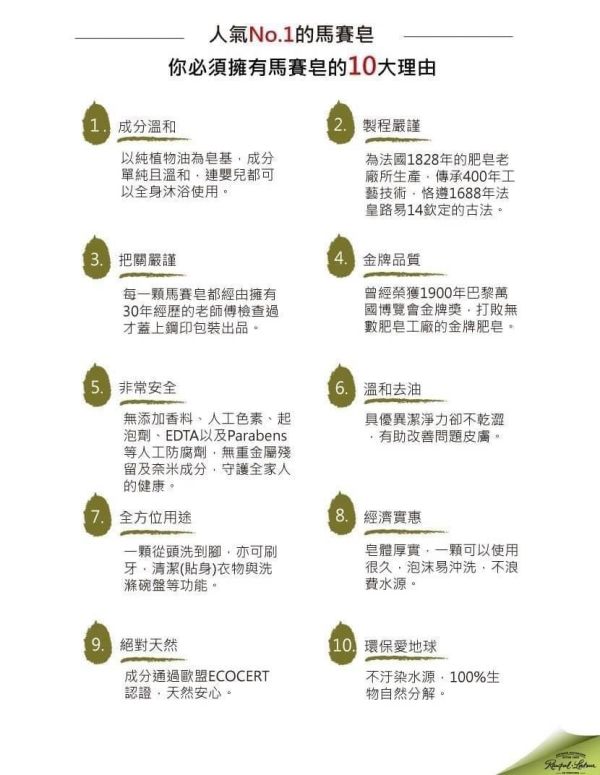 【南法香頌】經典歐巴拉朵馬賽皂300g 