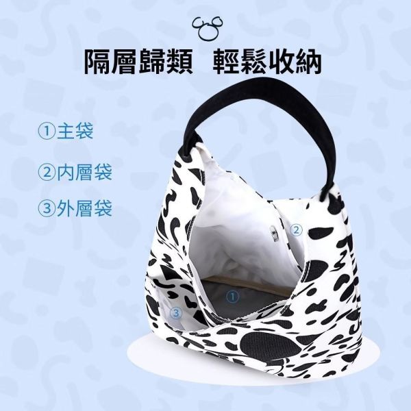 【Disney迪士尼】米奇黑白幾何帆布包DHF23807 