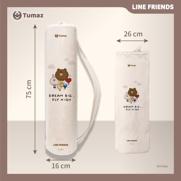 【LINE FRIENDS正版授權】4.5mm 輕量環保天然橡膠瑜珈墊+收納袋組 