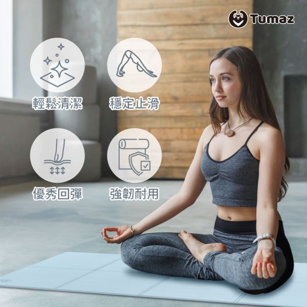 Tumaz 5mm TPE折疊瑜珈墊(附贈帆布收納袋) 