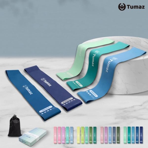 Tumaz獨家莫蘭迪色 健身彈力帶 彈力圈 5入組 