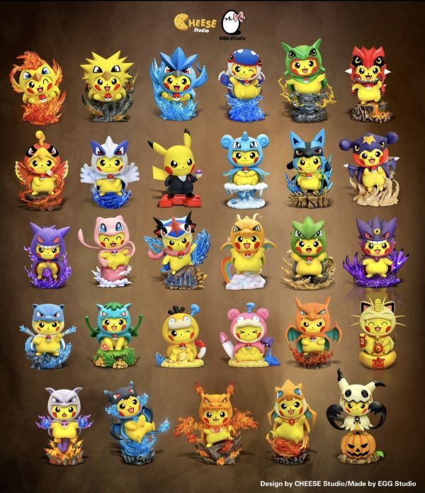【售罄展示追加請私訊客服@toystationtw】寶可夢 變皮系列 皮卡丘 海陸空豐緣三神變皮 X EGG阿蛋小作坊 ＆ CHEESE奶酪 動漫,模型,玩具,gk,玩驛,火影,手辦,海賊,死神,航海王,獵人,阿拉蕾,七大罪,七龍珠,寶可夢,神奇寶貝,哥吉拉,宮崎駿,迪士尼,灌籃高手,鬼滅之日刃,一拳超人,蠟筆小新,咒術,鏈鋸人,進擊的巨人,妖精尾巴,我的英雄學院,我英,鋼鍊,鋼之煉金術師,新世紀福音戰士,EVA,間諜家家酒,Re0,漫威,dc,集美#hex#tsume#prime1#queen#tes#xm#野獸國#壽屋#數碼寶貝