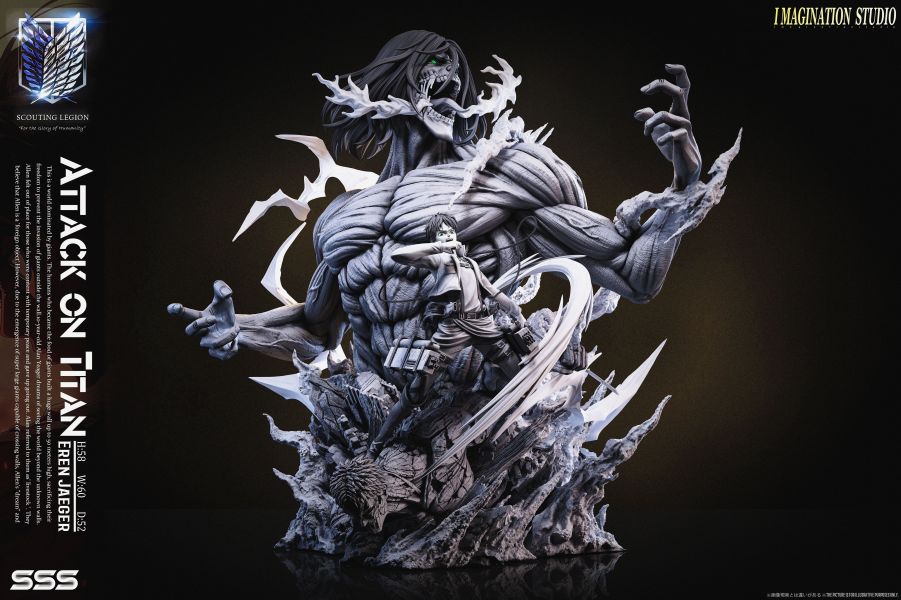【預購】進擊的巨人 雙版本 艾連雕像 X Imagination(YY) 玩驛丨Toy station, GK雕像預購, GK雕像代購, GK雕像現貨, GK雕像修復, 咒術, 咒術迴戰, SCC玩具屋, 玩具給庫, NBA, 瘋公仔, 訂製雕像,模型,伯公仔,gk,玩驛,火影,夜風本舖,海賊,死神,航海王,獵人,阿拉蕾,七大罪,七龍珠,寶可夢,神奇寶貝,哥吉拉,宮崎駿,迪士尼,灌籃高手,鬼滅之刃,一拳超人,蠟筆小新,咒術,鏈鋸人,進擊的巨人,乙骨,我英