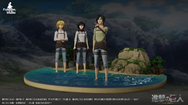 【售罄展示追加請私訊客服@toystationtw】進擊的巨人 場景第一彈 看海三笠阿爾敏&三笠阿克曼&阿爾敏 X Freedom Studio #動漫#模型#玩具#gk#玩驛#火影#手辦#海賊#死神#航海王#獵人#阿拉蕾#七大罪#七龍珠#寶可夢#神奇寶貝#哥吉拉#宮崎駿#迪士尼#灌籃高手#鬼滅之日刃#一拳超人#蠟筆小新#咒術#鏈鋸人#進擊的巨人#妖精尾巴#我的英雄學院#我英#鋼鍊#鋼之煉金術師#新世紀福音戰士#EVA#間諜家家酒#Re0#漫威#dc#集美#hex#tsume#prime1#queen#tes#xm#野獸國#壽屋#數碼寶貝