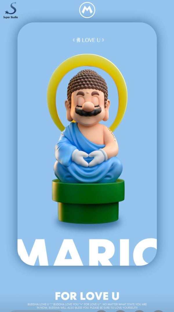 【代購】超級馬力歐 佛祖馬力歐《佛Love U》（預訂送原畫設計稿）X Super工作室 動漫,模型,玩具,gk,玩驛,火影,手辦,海賊,死神,航海王,獵人,阿拉蕾,七大罪,七龍珠,寶可夢,神奇寶貝,哥吉拉,宮崎駿,迪士尼,灌籃高手,鬼滅之日刃,一拳超人,蠟筆小新,咒術,鏈鋸人,進擊的巨人,妖精尾巴,我的英雄學院,我英,鋼鍊,鋼之煉金術師,新世紀福音戰士,EVA,間諜家家酒,Re0,漫威,dc,集美#hex#tsume#prime1#queen#tes#xm#野獸國#壽屋#數碼寶貝