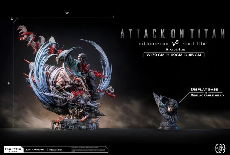 【現貨秒發】進擊的巨人 第一彈 阿克曼 利威爾 兵長 vs 吉克  獸之巨人 X Hertz Studio 玩驛丨Toy station, GK雕像預購, GK雕像代購, GK雕像現貨, GK雕像修復, 購物網站, 自媒體選物店, SCC玩具屋, 玩具給庫, 希模型, 瘋公仔, 訂製雕像,模型,伯公仔,gk,玩驛,火影,夜風本舖,海賊,死神,航海王,獵人,EnterBay,七大罪,七龍珠,寶可夢,神奇寶貝,哥吉拉,宮崎駿,迪士尼,灌籃高手,鬼滅之日刃,一拳超人,蠟筆小新,咒術,鏈鋸人,進擊的巨人,妖精尾