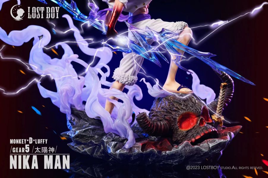 【售罄展示追加請私訊客服@toystationtw】海賊王 鬼島之戰系列首款作品 蒙奇·D·魯夫（五檔尼卡形態） X LOST-BOY 動漫,模型,玩具,gk,玩驛,火影,手辦,海賊,死神,航海王,獵人,阿拉蕾,七大罪,七龍珠,寶可夢,神奇寶貝,哥吉拉,宮崎駿,迪士尼,灌籃高手,鬼滅之日刃,一拳超人,蠟筆小新,咒術,鏈鋸人,進擊的巨人,妖精尾巴,我的英雄學院,我英,鋼鍊,鋼之煉金術師,新世紀福音戰士,EVA,間諜家家酒,Re0,漫威,dc,集美#hex#tsume#prime1#queen#tes#xm#野獸國#壽屋#數碼寶貝