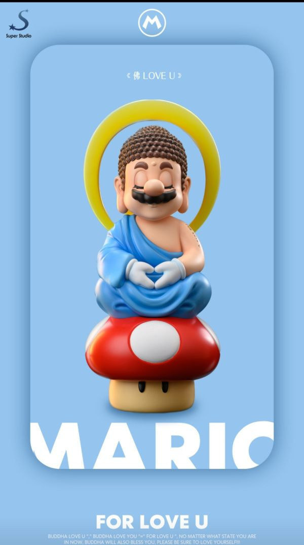 【代購】超級馬力歐 佛祖馬力歐《佛Love U》（預訂送原畫設計稿）X Super工作室 動漫,模型,玩具,gk,玩驛,火影,手辦,海賊,死神,航海王,獵人,阿拉蕾,七大罪,七龍珠,寶可夢,神奇寶貝,哥吉拉,宮崎駿,迪士尼,灌籃高手,鬼滅之日刃,一拳超人,蠟筆小新,咒術,鏈鋸人,進擊的巨人,妖精尾巴,我的英雄學院,我英,鋼鍊,鋼之煉金術師,新世紀福音戰士,EVA,間諜家家酒,Re0,漫威,dc,集美#hex#tsume#prime1#queen#tes#xm#野獸國#壽屋#數碼寶貝