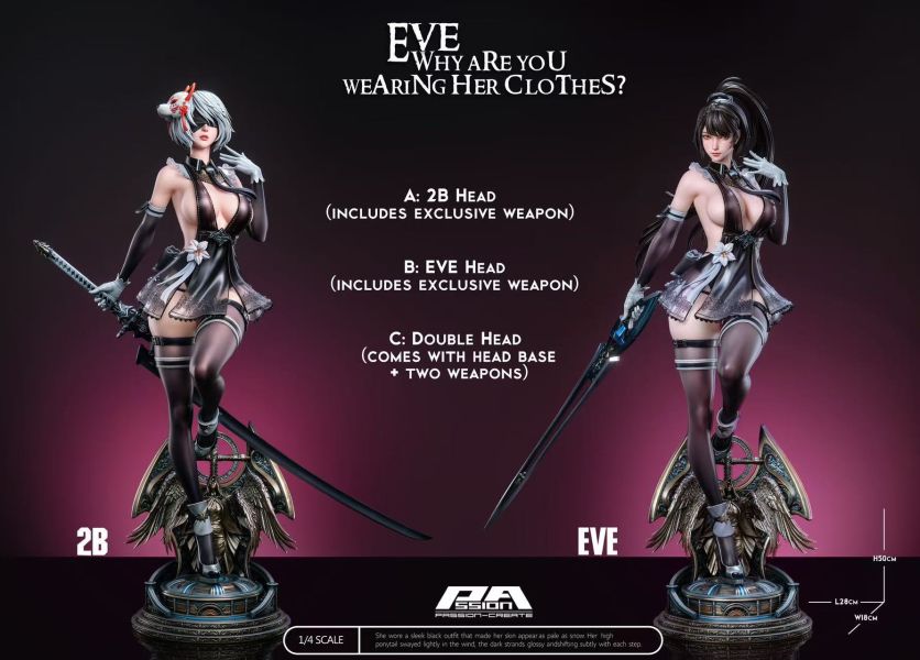 【預購】尼爾自動人形+星刃 2B&Eve伊芙 X PA Create 玩驛丨Toy station, GK雕像預購, GK雕像代購, GK雕像現貨, GK雕像修復, 咒術, 咒術迴戰, SCC玩具屋, 玩具給庫, NBA, 瘋公仔, 訂製雕像,模型,伯公仔,gk,玩驛,火影,夜風本舖,海賊,死神,航海王,獵人,阿拉蕾,七大罪,七龍珠,寶可夢,神奇寶貝,哥吉拉,宮崎駿,迪士尼,灌籃高手,鬼滅之刃,一拳超人,蠟筆小新,咒術,鏈鋸人,進擊的巨人,乙骨,我英