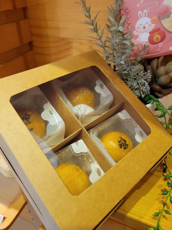 四入簡約牛皮禮盒 彌月禮盒/喜餅/送禮盒/手工餅乾/蛋黃酥/中秋節禮盒