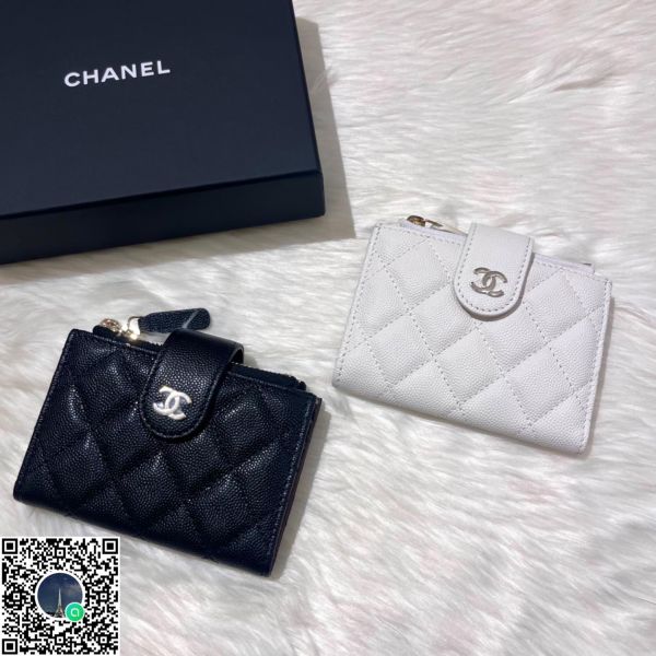 CHANEL 雙拉鍊零錢卡包 