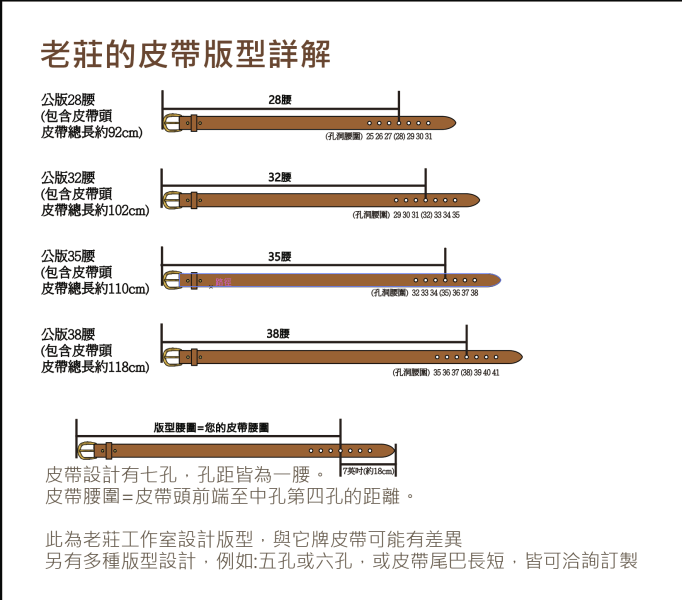 台製銅頭3.5公分寬茶色荔枝紋紳士皮帶 